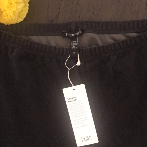 Eileen Fisher Womens Velvet Ankle Leggings Graphite Stretch Slimming Pants Sz  S - Picture 10 of 10